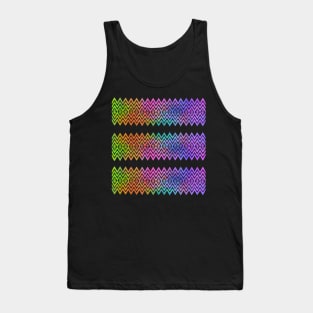 Colourful Pink and Yellow Zigzag Silhouette Digital Art Tank Top